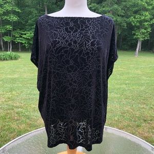 Lauren black burnout velvet top.